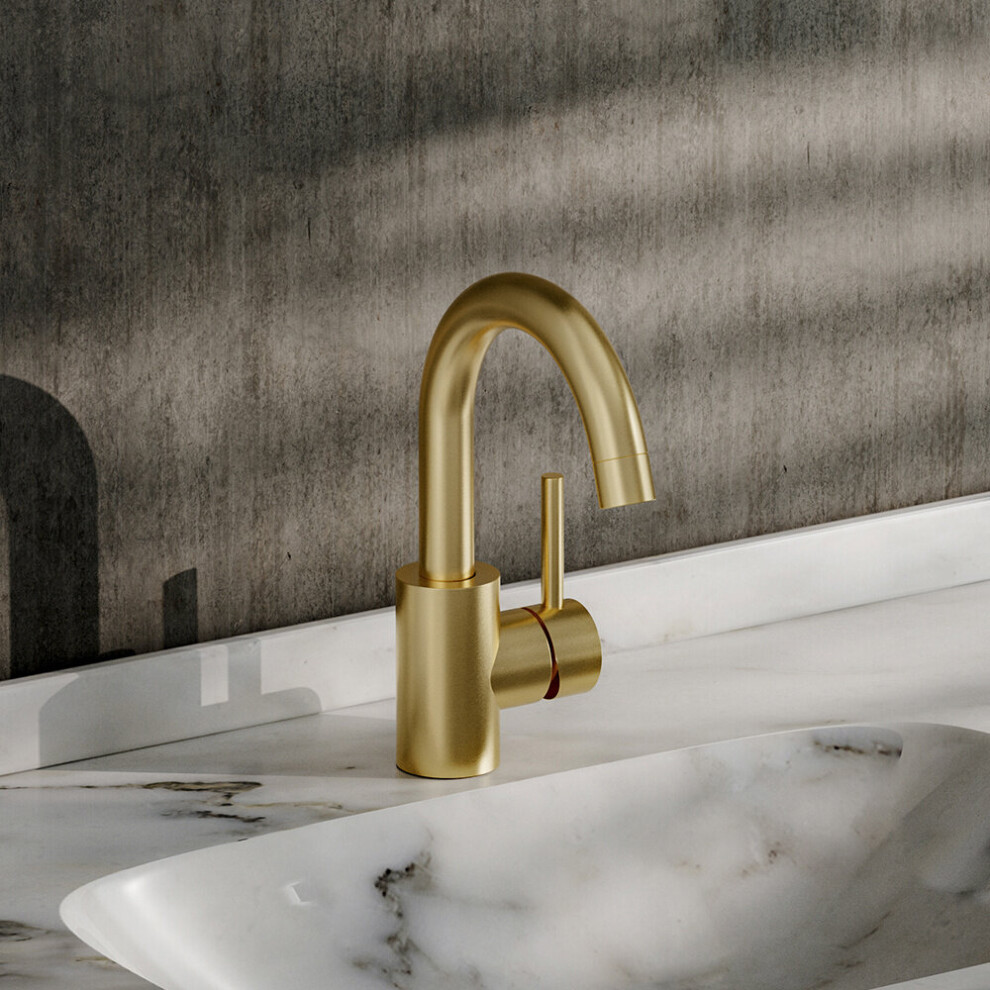 Gold Arc Single-Handle Faucet with Swivel Spout