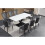 white matt ceramic dining table with premium grey chairs 1
