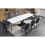 white matt ceramic dining table with premium grey chairs 2