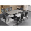 grey matt ceramic dining table with premium grey chairs 3