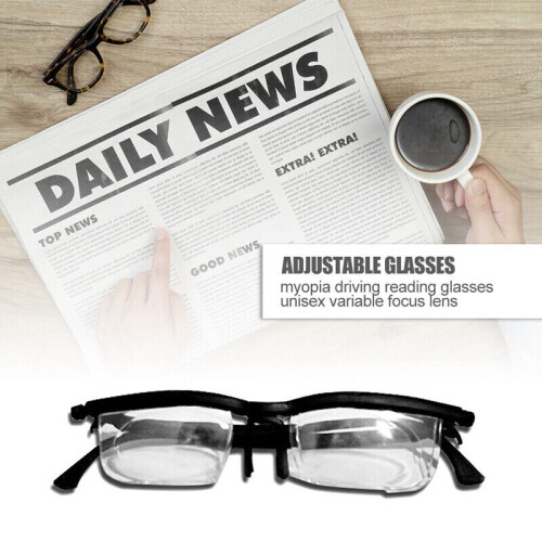 Dial Adjustable Glasses Variable Focus For Reading Distance Vision Eyeglasses 1