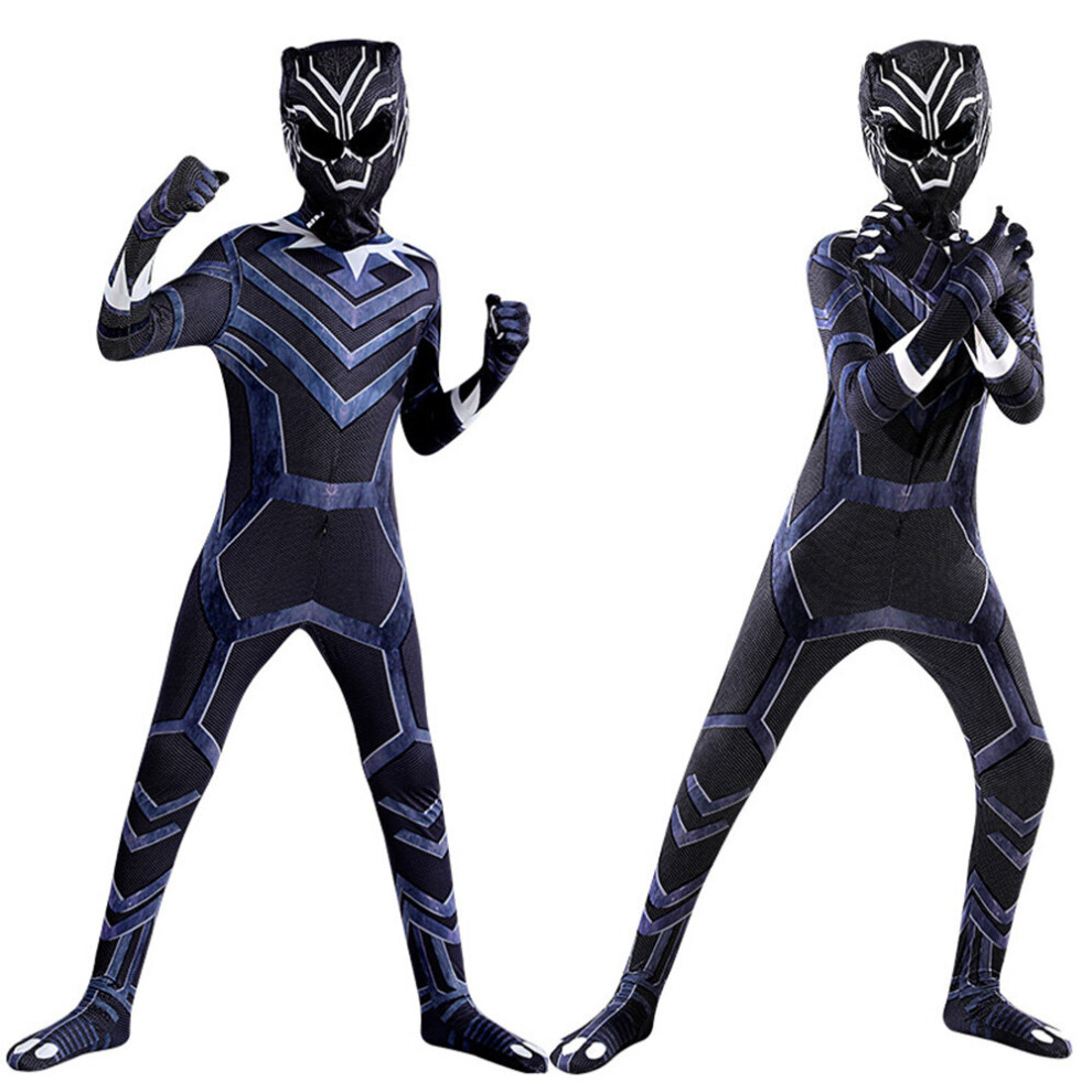 (3-4Years) Panther Kids Boys Cosplay Jumpsuit Halloween Party Costume Fancy Dress Up Black
