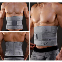 (  Gray,   XL) Umbilical Navel Hernia Belt for Men & Women Abdominal Support Binder Waist Brace