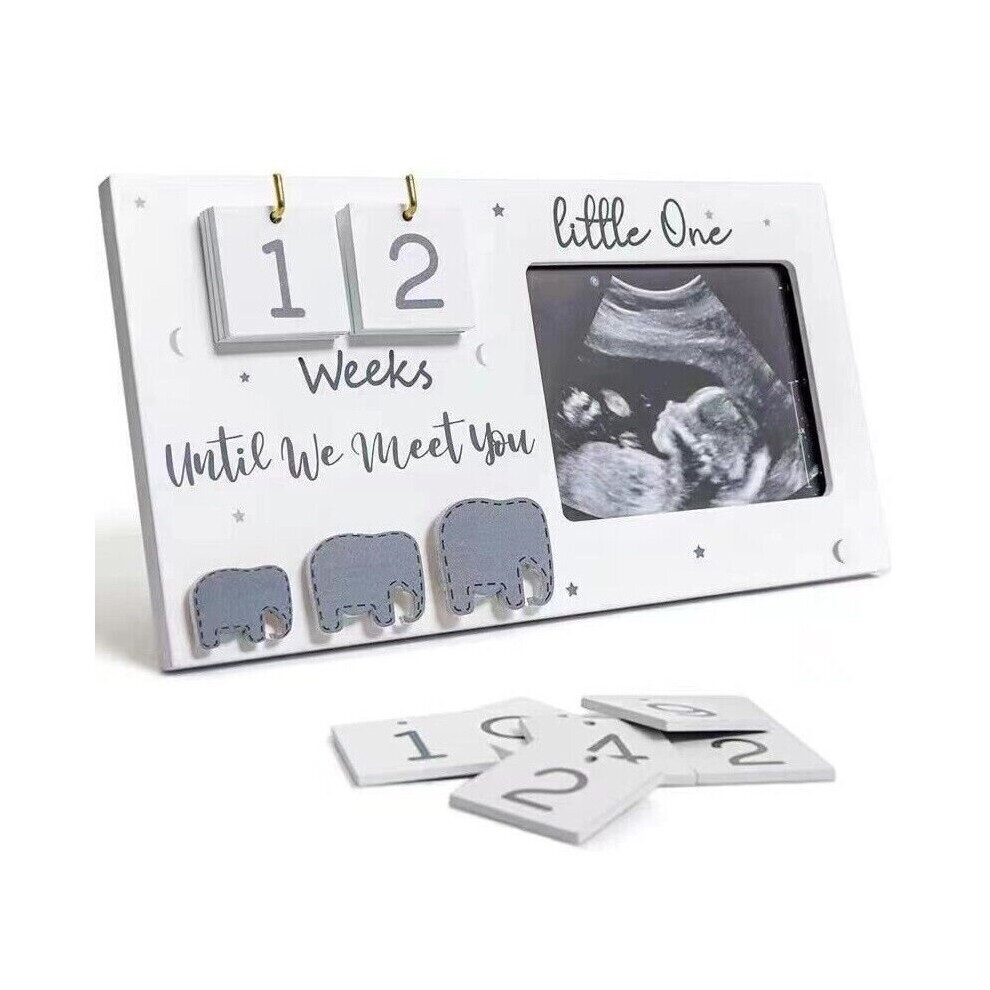 Flemye Baby Sonogram Picture Frame With Countdown Calendar Ultrasound Photo Frames