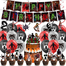 (5-piece set) roblox doors Figure door party pull flag balloon charm door game birthday party decoration