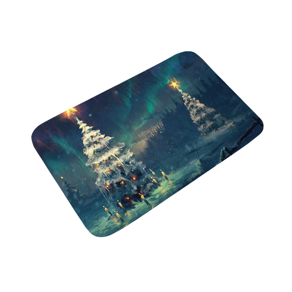 (Style E, 50x80cm/19.67x31.50in) Christmas Doormat Absorbent Non Slip Bath Floor Mats Kitchen Square Indoor Decor