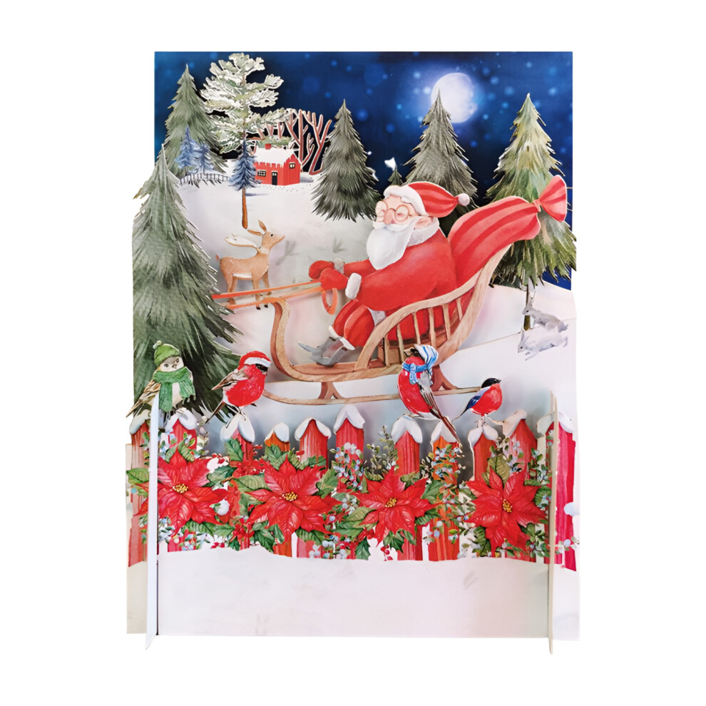Alljoy Design Festive Santa & His Sleigh 3D Pop Up Christmas Greeting Card By Alljoy Cards