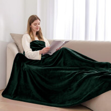 (Mint Green, Double) Moonlight Bedding Large Mink Blanket Multi-use Pet Fleece Throw