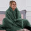 (Mint Green, King) Moonlight Bedding Large Mink Blanket Multi-use Pet Fleece Throw 2