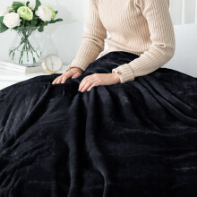 (Black, Super King) Moonlight Bedding Large Mink Blanket Multi-use Pet Fleece Throw