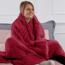 (Burgundy, Super King) Moonlight Bedding Large Mink Blanket Multi-use Pet Fleece Throw