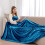 (Teal, Super King) Moonlight Bedding Large Mink Blanket Multi-use Pet Fleece Throw 2