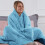 (Light blue, Super King) Moonlight Bedding Large Mink Blanket Multi-use Pet Fleece Throw 3