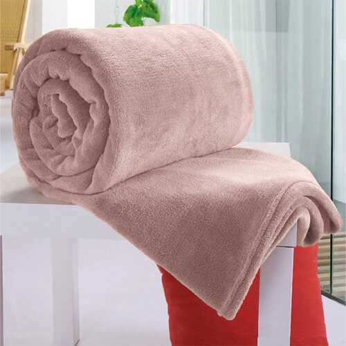 (Pink, Single) Moonlight Bedding Large Mink Blanket Multi-use Pet Fleece Throw 1