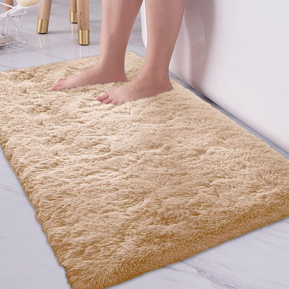 (Beige, 50X80 CM) Non Slip Rugs Shaggy Carpet Living Room Area Rug