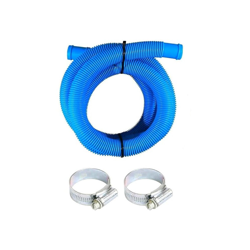 Lowenergie (Pool Hose 2M Length & 2 Hose Clips) 32Mm Replacement Pool Hose Pipe For Above Ground Pools With Clips