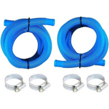 (Pool Hose 2 x 2M Lengths & 4 Hose Clips) Lowenergie 32mm Replacement Pool Hose Pipe for Above Ground Pools with Clips