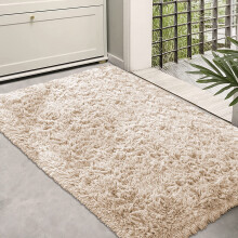 (Beige, 60X110 CM) Shaggy Non Slip Rugs Living Room Area Carpet Mat