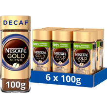 Nescafé Gold Blend Decaf Instant Coffee 100g (Pack of 6) - Rich Aroma, Smooth Taste, Golden Roasted Arabica, Intensity 7