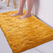 (Yellow, 50X80 CM) Shaggy Non Slip Rugs Living Room Area Carpet Mat