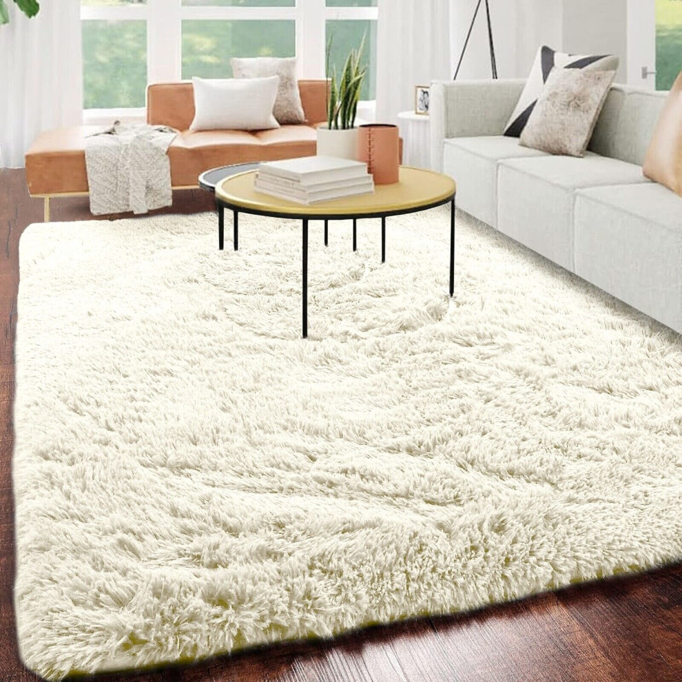 (Cream, 200X290) Non-Slip Rugs Shaggy Area Rug Runner Carpet Mat