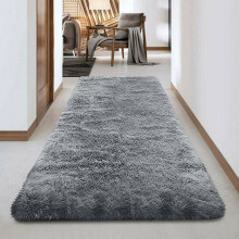 (Grey, 80X150 CM) Shaggy Non Slip Rugs Living Room Area Carpet Mat