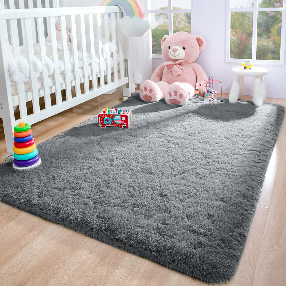 (200X290 CM, Grey) Shaggy Rugs Living Room Area Rug Runner Carpet Mat