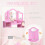 Casart 2 in 1 Kids Dressing Table with Foldable Mirror & Open Storage Shelves 5