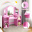 Casart 2 in 1 Kids Dressing Table with Foldable Mirror & Open Storage Shelves 7