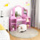 Casart 2 in 1 Kids Dressing Table with Foldable Mirror & Open Storage Shelves 11