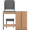 Nevada 4 Drawer Dressing Table Set - 3D Effect Grey 4