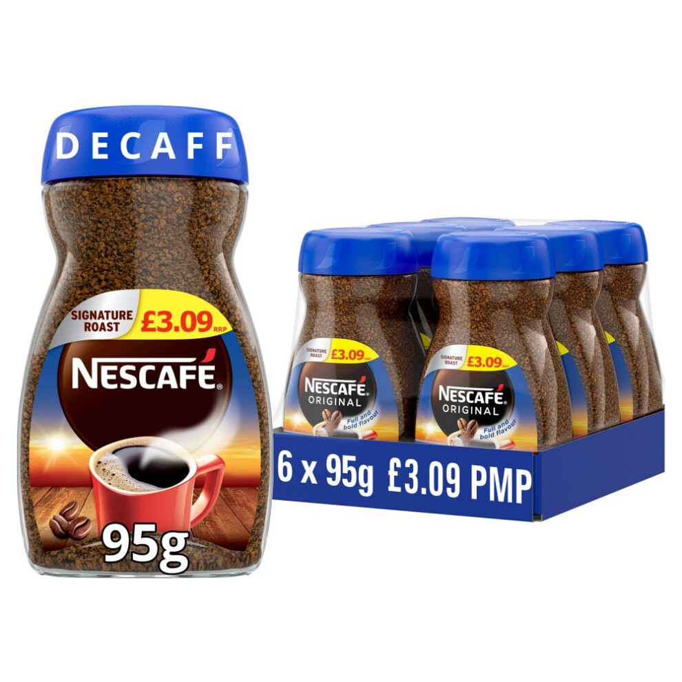 Nescafe Original Decaf Instant Coffee 95g ( pack of 6)