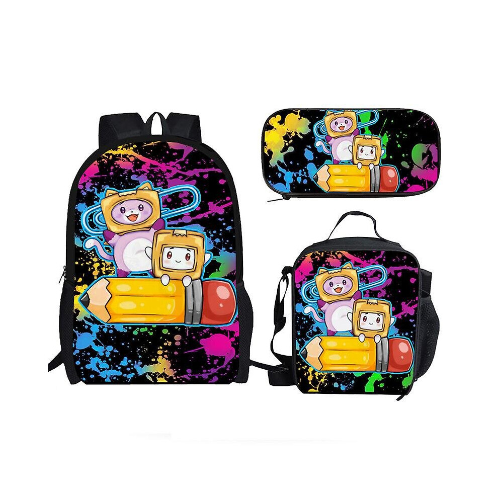 s Backpack Lankybox    Bag -piece Lunch Bag Shoulder Bag Student Pencil Case