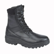 (4) Unisex GRAFTERS Black Action/Full Grain Leather Combat Boot Rubber Sole