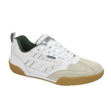 (8.5) Men HITEC White PU/Suede/Leather Squash Trainer Non Marking Gum Rubber Outsole