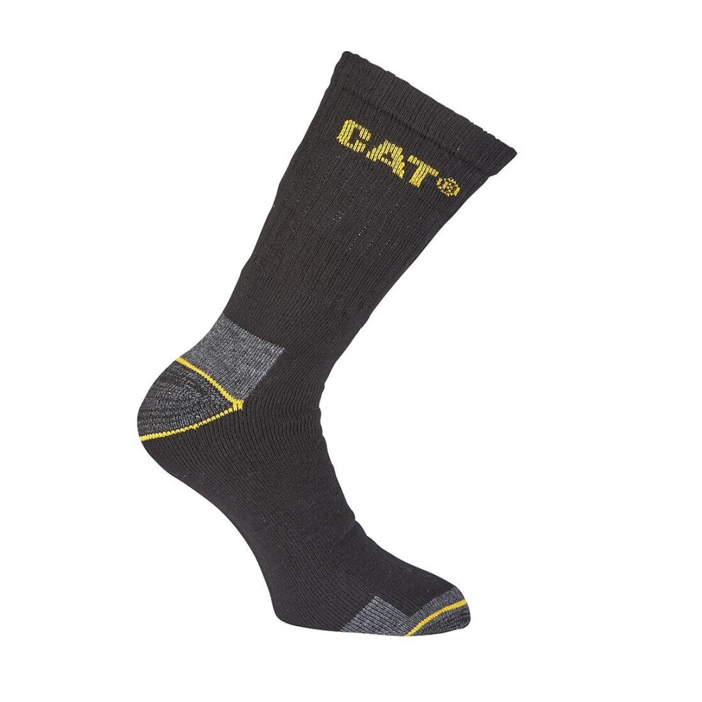 Men CAT Black Combed Cotton Mens Work Socks  Pack of 3 Pairs 0