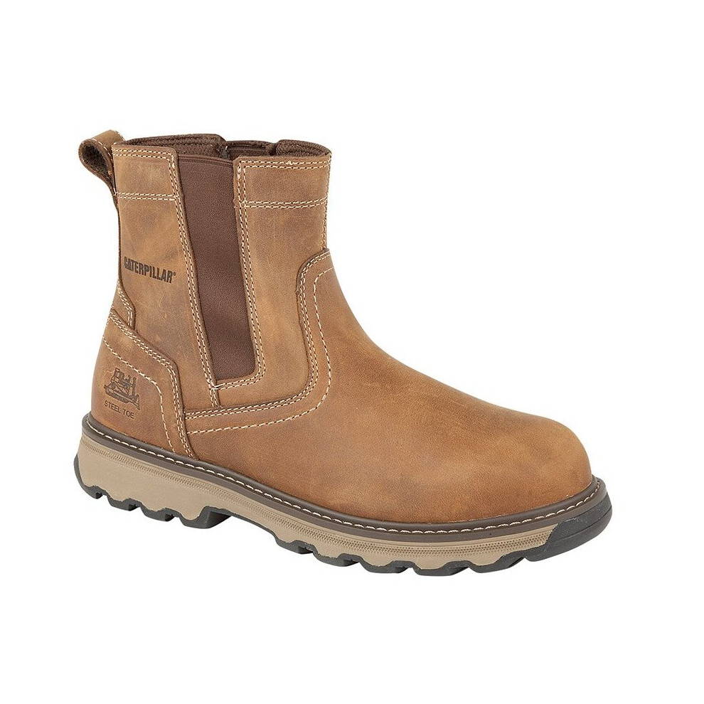(12) Men CAT Lightweight Industrial Pull On Gusset Safety Boot Rubber Outsole