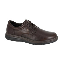 (44) Men IMAC Brown Softie Leather Extra Wide 4 Eye Lace Shoe Lightweight TPU Sole