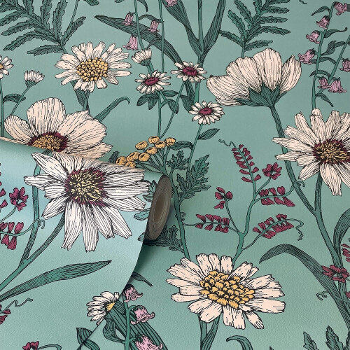 Fine Decor Fine Decor Wild Meadow Blue Wallpaper FD43338 1