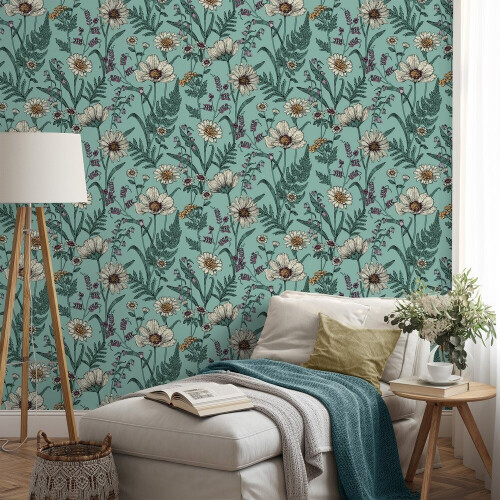 Fine Decor Fine Decor Wild Meadow Blue Wallpaper FD43338 2