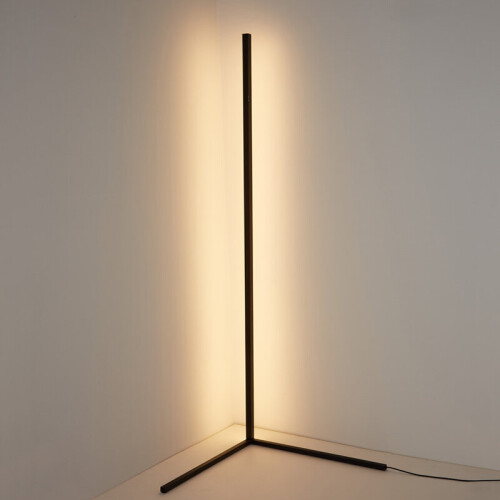 1.1/1.4/1.6M LED Dimmable Corner Floor Lamp with Remote Multicolor Black Housing 1