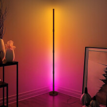 BlitzWolf BW-FL1 LED RGBIC Corner Floor Lamp 16 million Dynamic RGBIC Colors Voice/APP Control Music sync Timing Function