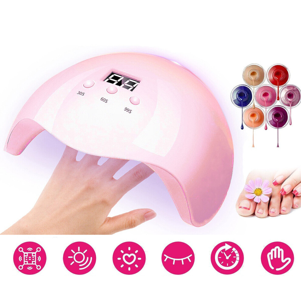 Pink 36W Nail Phototherapy Machine Uv Led Professional Quick-Drying Curing Nail Dryer Machine