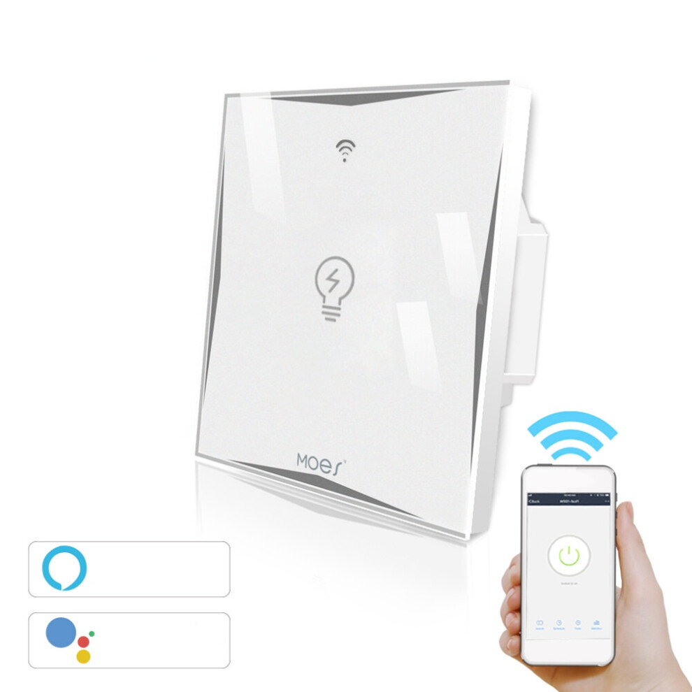 Moeshouse Ac100-240V Eu Type 1 Gang Wifi Smart Light Switch Work With Amazon Alexa Google Home 911038618573