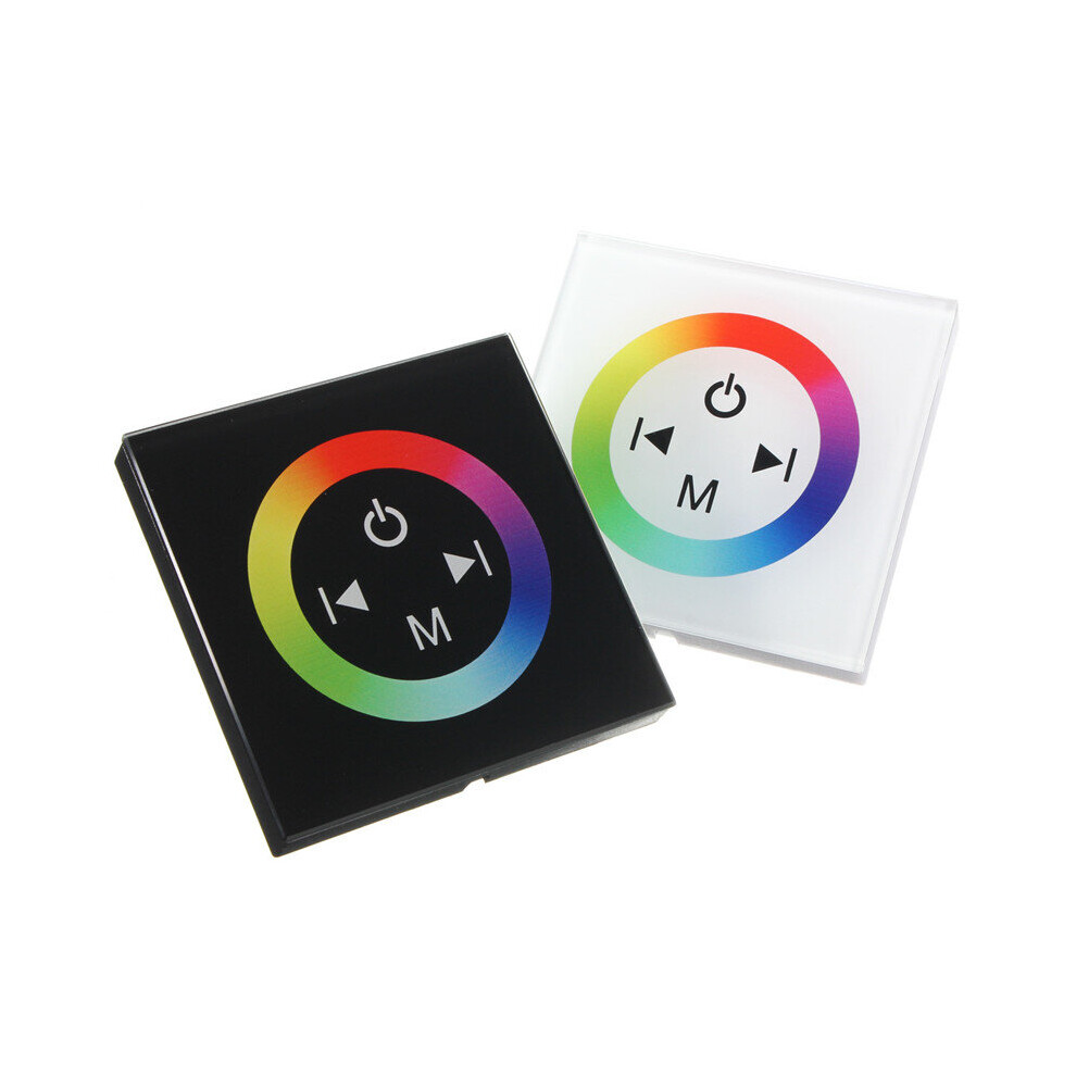 Dc12-24V Black/White Glass Touch Panel Controller Dimmer Wall Switch Ring Full-Color Controller 191156154874