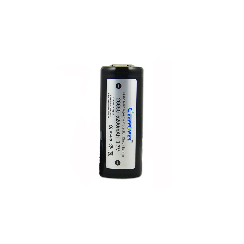1Pcs Keeppower Icr26650 5200Mah 3.7V Protected Rechargeable Li-Ion Battery 69.5Cm 604990757908