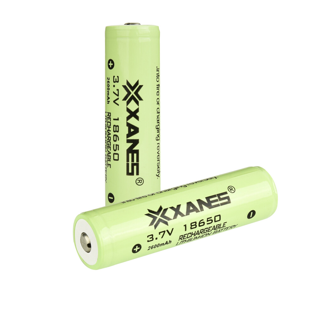 2Pcs Xanes 3.7V 2600Mah Protected Rechargeable 18650 Li-Ion Battery 4894479513569