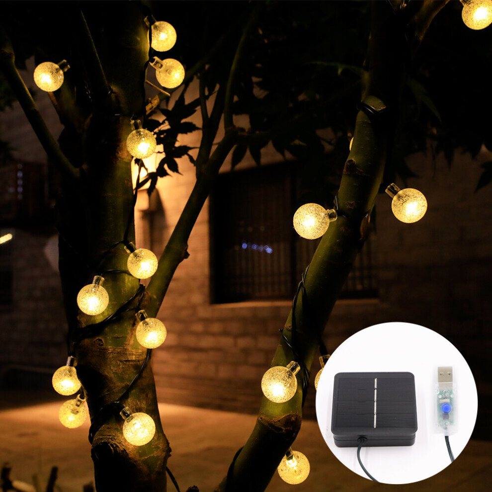 20/50/100LED Solar String Lights 1.7cm Diameter Ball Shape Waterproof DIY Garden Copper Wire Outdoor Christmas