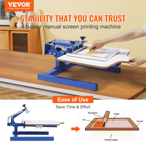 VEVOR VEVOR 1 Color 1 Station Silk Screening Screenprint Press Screen Printing Machine 1