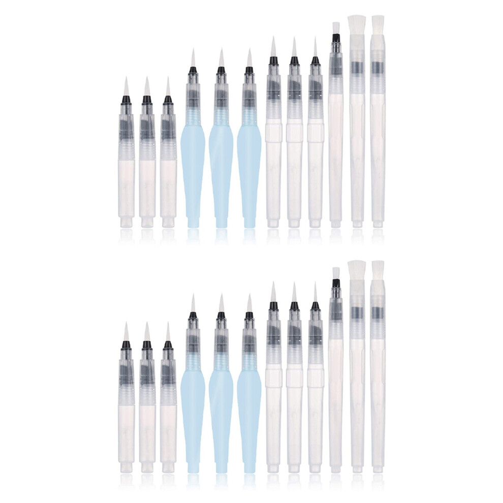 Watercolour Brush Pens Set,24 Pack Water Brush Pens Refillable Aqua Paint Brushes Ink and Water Brush Pens Art Supplies